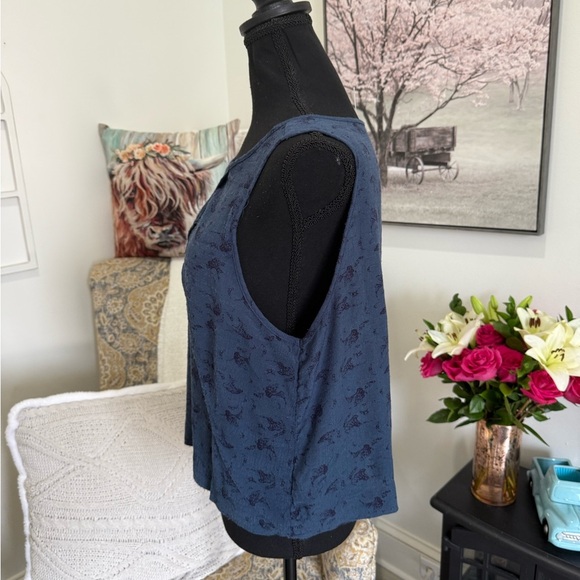 Free People Blue Cut Out Tank Top - Picture 4 of 8